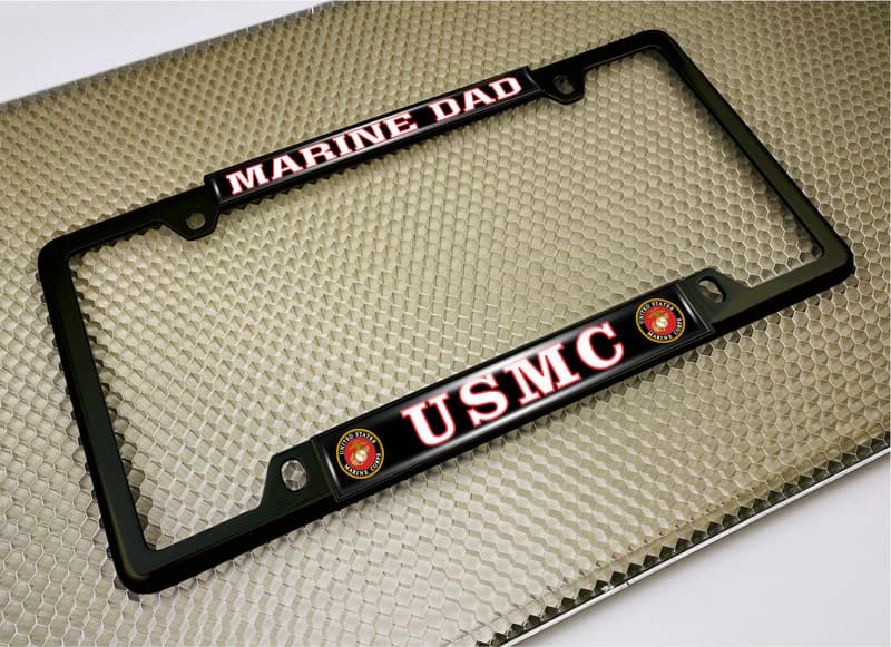 USMC - Marine Dad - Car Metal License Plate Frame